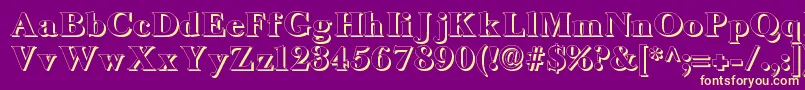 LongislandShadow Font – Yellow Fonts on Purple Background