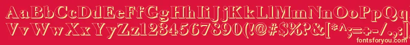 LongislandShadow Font – Yellow Fonts on Red Background