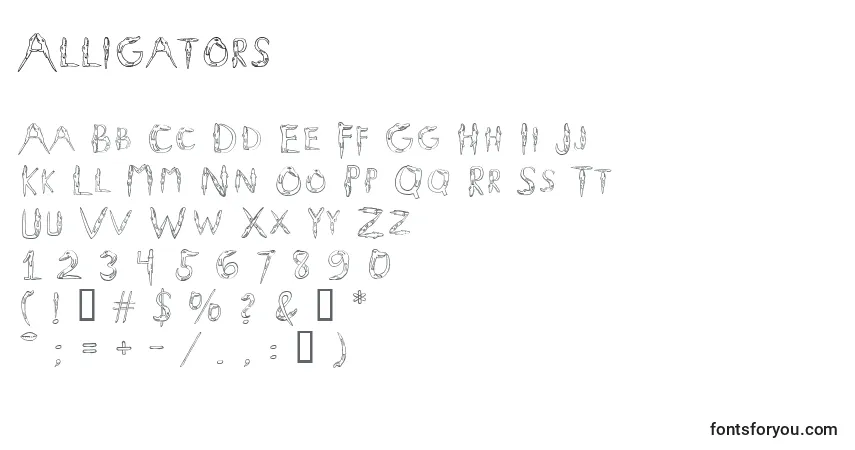 Alligators-fontti – aakkoset, numerot, erikoismerkit
