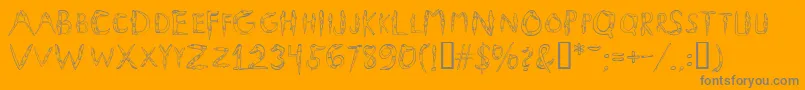 Alligators-Schriftart – Graue Schriften auf orangefarbenem Hintergrund