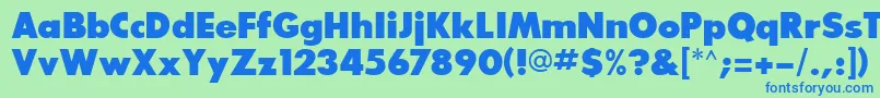 GlasnostextraboldRegular Font – Blue Fonts on Green Background