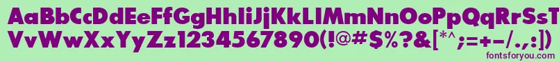 GlasnostextraboldRegular Font – Purple Fonts on Green Background