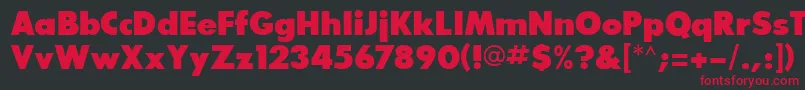 GlasnostextraboldRegular Font – Red Fonts on Black Background