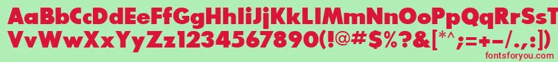 GlasnostextraboldRegular Font – Red Fonts on Green Background