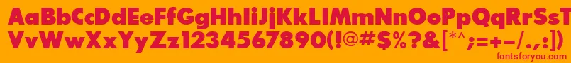 フォントGlasnostextraboldRegular – オレンジの背景に赤い文字