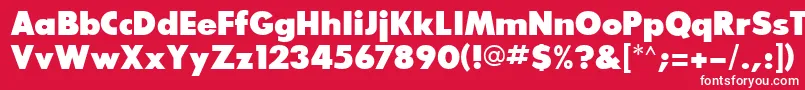 GlasnostextraboldRegular-fontti – valkoiset fontit punaisella taustalla