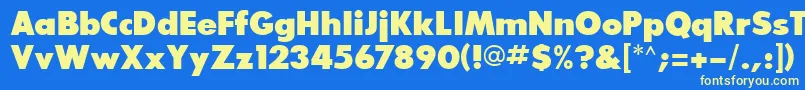 More about GlasnostextraboldRegular Font GlasnostextraboldRegular Font – Yellow Fonts on Blue Background