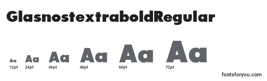 Размеры шрифта GlasnostextraboldRegular