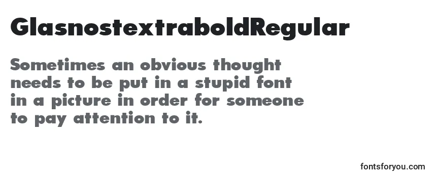 Review of the GlasnostextraboldRegular Font