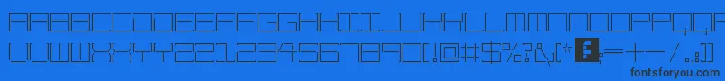 Fonte AmayaTechnical – fontes pretas em um fundo azul