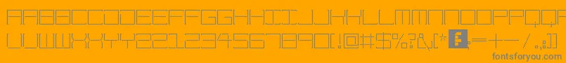 AmayaTechnical-Schriftart – Graue Schriften auf orangefarbenem Hintergrund