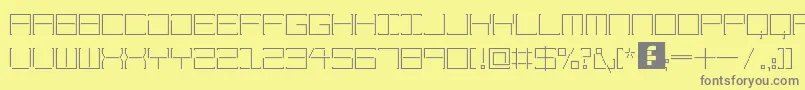 Fonte AmayaTechnical – fontes cinzas em um fundo amarelo