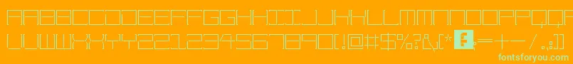 Шрифт AmayaTechnical – зелёные шрифты на оранжевом фоне