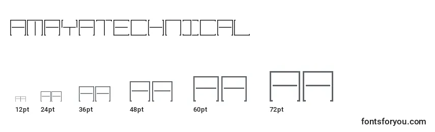 Размеры шрифта AmayaTechnical