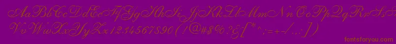 VestureRegular Font – Brown Fonts on Purple Background