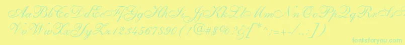 Шрифт VestureRegular – зелёные шрифты на жёлтом фоне