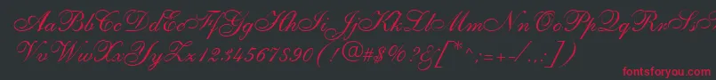 VestureRegular Font – Red Fonts on Black Background