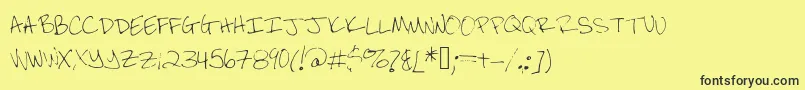 Brandeezfontv2-Schriftart – Schwarze Schriften auf gelbem Hintergrund