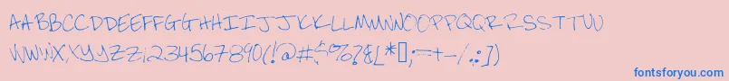 フォントBrandeezfontv2 – ピンクの背景に青い文字