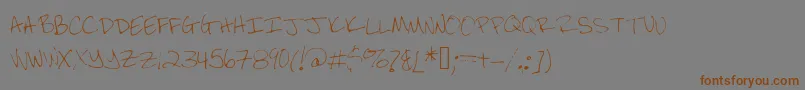 Brandeezfontv2 Font – Brown Fonts on Gray Background