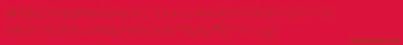 Brandeezfontv2-Schriftart – Braune Schriften auf rotem Hintergrund