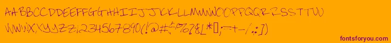 Brandeezfontv2 Font – Purple Fonts on Orange Background