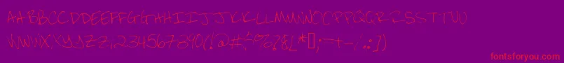 Brandeezfontv2-Schriftart – Rote Schriften auf violettem Hintergrund