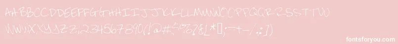 Brandeezfontv2-fontti – valkoiset fontit vaaleanpunaisella taustalla
