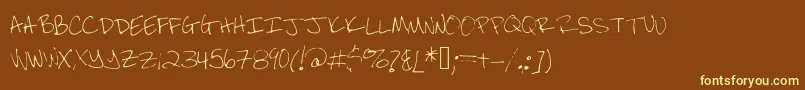 Brandeezfontv2-fontti – keltaiset fontit ruskealla taustalla