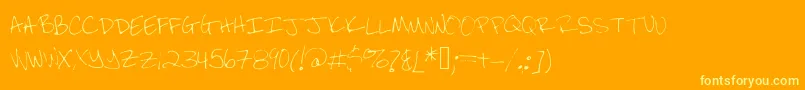 Шрифт Brandeezfontv2 – жёлтые шрифты на оранжевом фоне