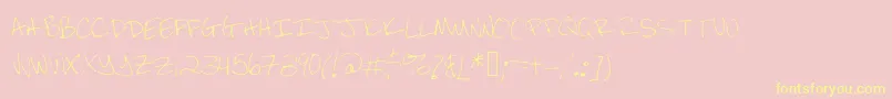 Brandeezfontv2-Schriftart – Gelbe Schriften auf rosa Hintergrund