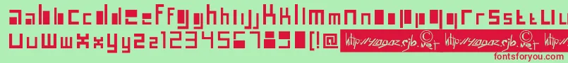 Amsterdam-fontti – punaiset fontit vihreällä taustalla