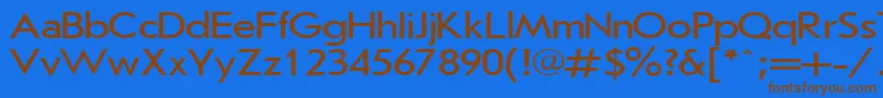 フォントJournalSansserif120nPlain001.001 – 茶色の文字が青い背景にあります。