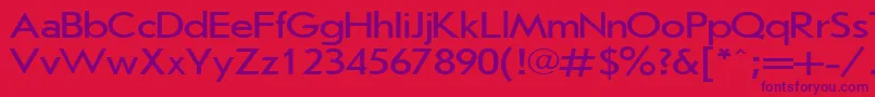 JournalSansserif120nPlain001.001 Font – Purple Fonts on Red Background
