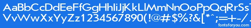JournalSansserif120nPlain001.001 Font – White Fonts on Blue Background