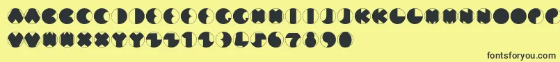 MunCircled Font – Black Fonts on Yellow Background