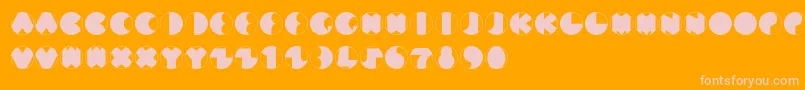 MunCircled Font – Pink Fonts on Orange Background