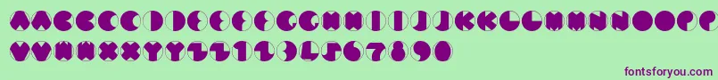 MunCircled Font – Purple Fonts on Green Background