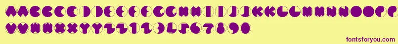 MunCircled Font – Purple Fonts on Yellow Background