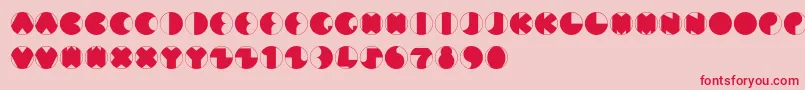 MunCircled-Schriftart – Rote Schriften auf rosa Hintergrund