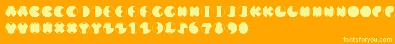 MunCircled Font – Yellow Fonts on Orange Background