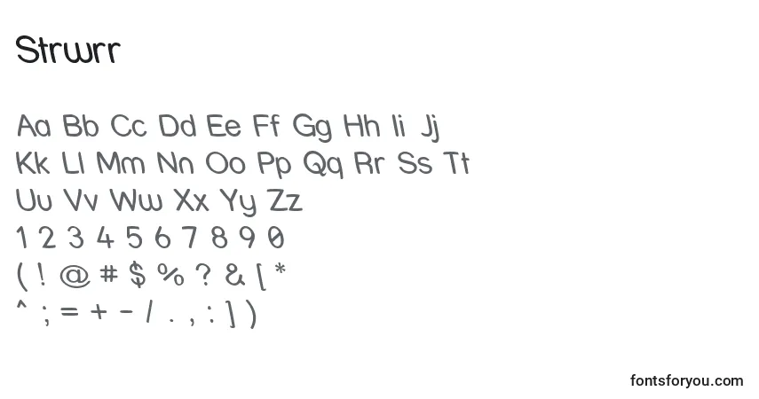 A fonte Strwrr – alfabeto, números, caracteres especiais