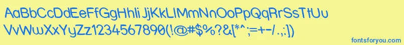 Strwrr Font – Blue Fonts on Yellow Background