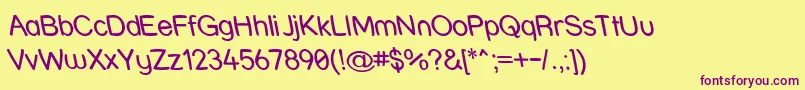 Strwrr Font – Purple Fonts on Yellow Background