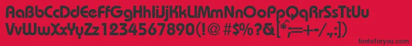 RoundhousedemiRegularDb-Schriftart – Schwarze Schriften auf rotem Hintergrund