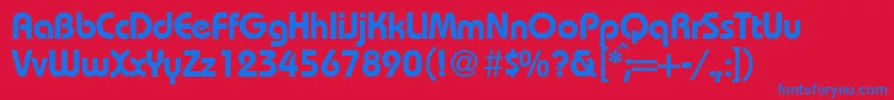 RoundhousedemiRegularDb Font – Blue Fonts on Red Background