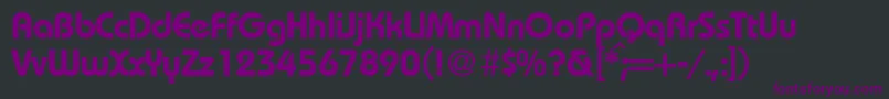 Fonte RoundhousedemiRegularDb – fontes roxas em um fundo preto