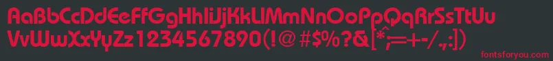 フォントRoundhousedemiRegularDb – 黒い背景に赤い文字