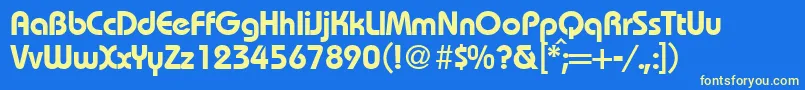 RoundhousedemiRegularDb Font – Yellow Fonts on Blue Background