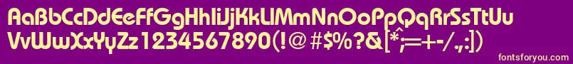 RoundhousedemiRegularDb Font – Yellow Fonts on Purple Background